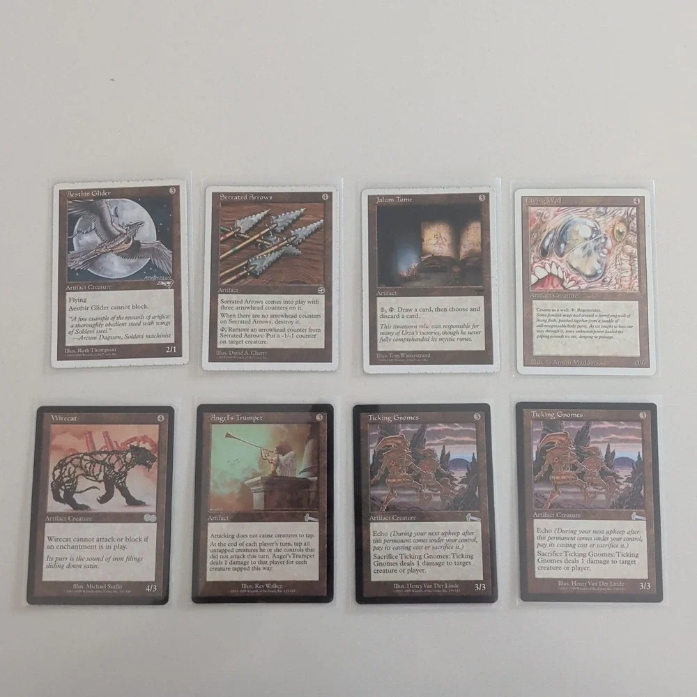 MTG 1990's Vintage Card Lot 8 Artifact Pack To Sleeve Near Mint